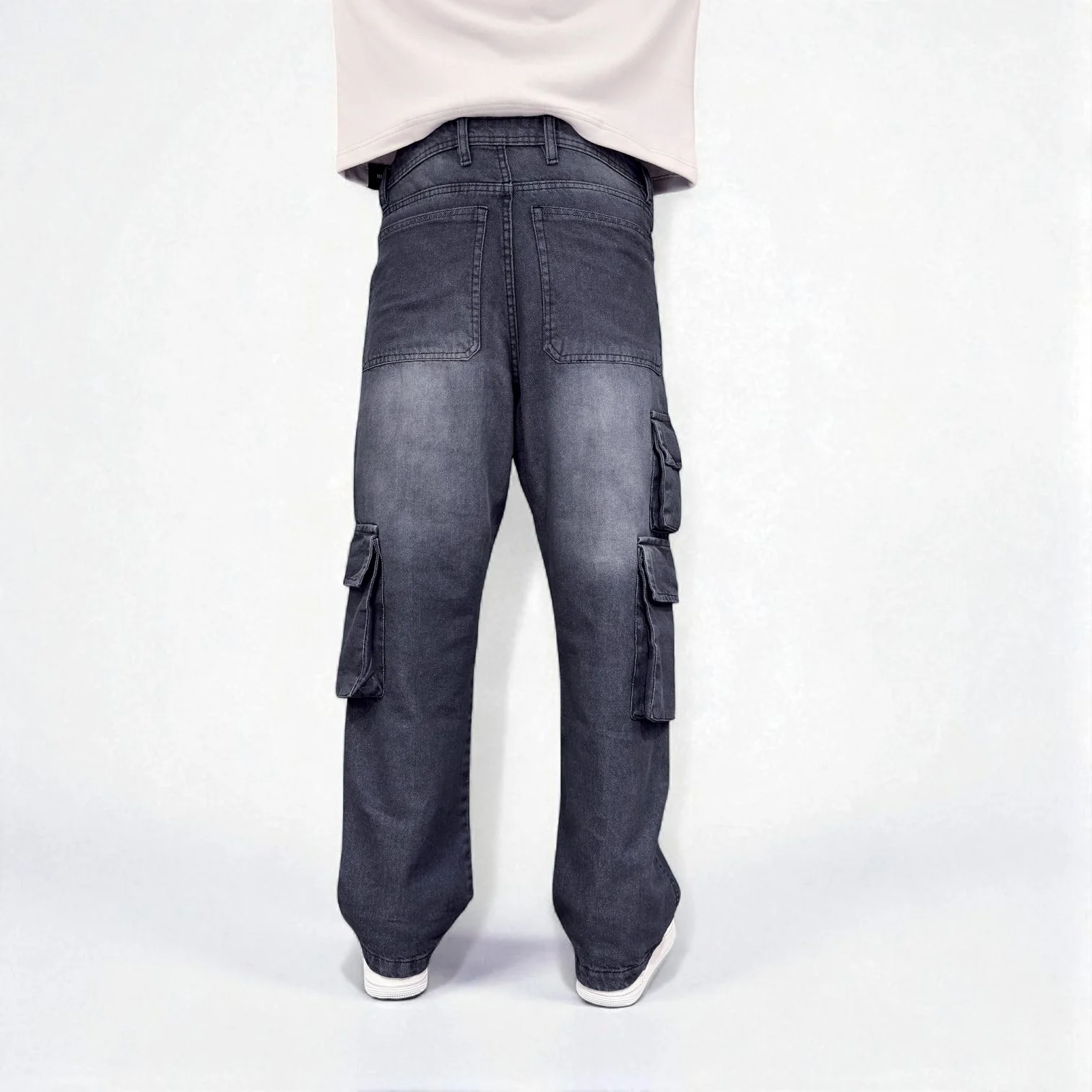 Stone Grey Cargo Jeans - Image 3